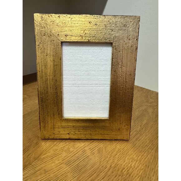 Pottery Barn Gold-Tone Wood Picture Frame With Black Velvet Back - Picture 1 of 6